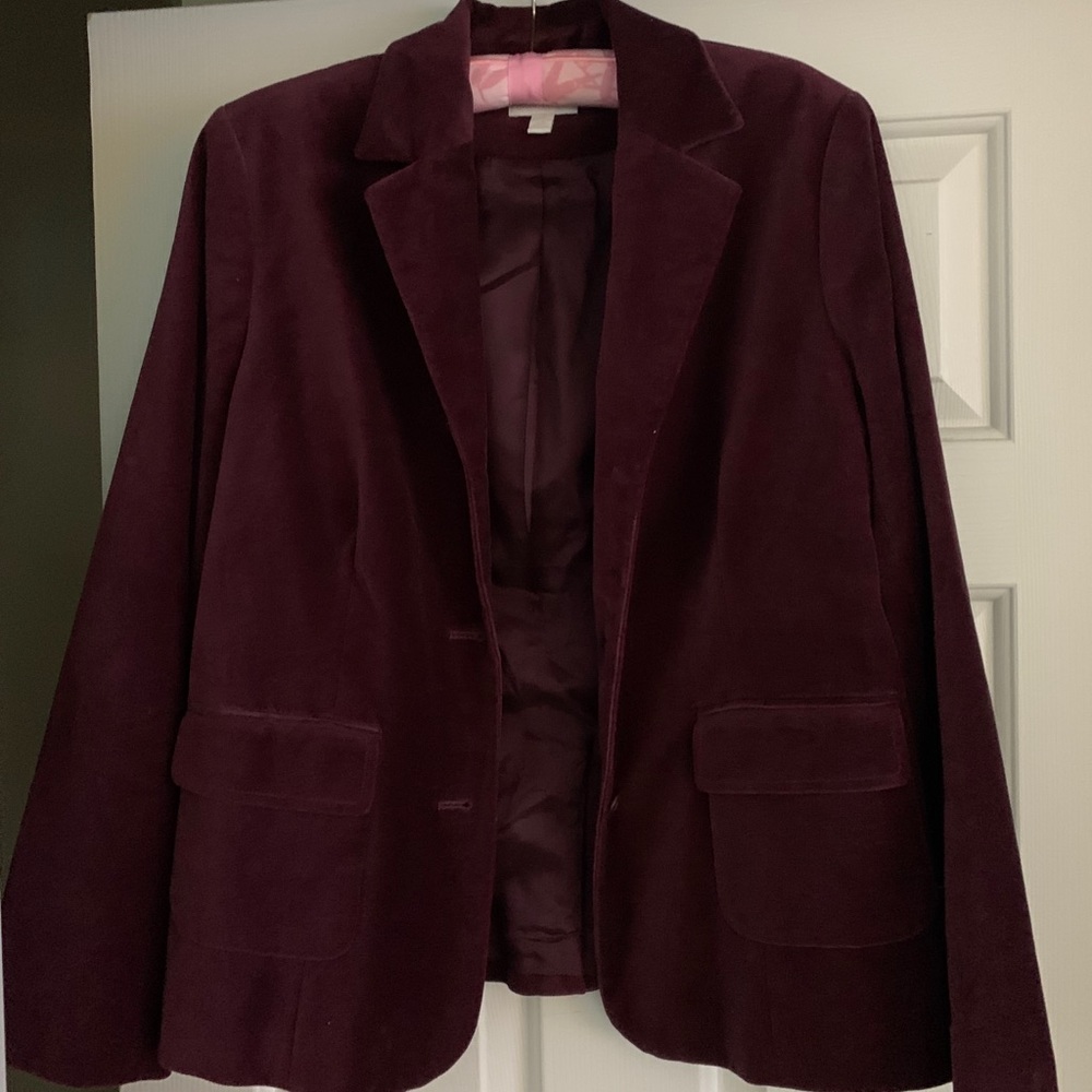 Plum suit coat